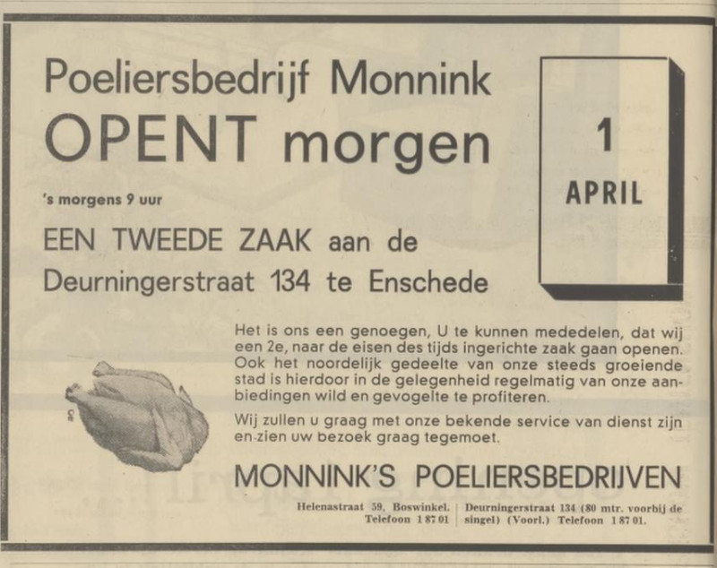 Deurningerstraat 134 poeliersbedrijf Monnink advertentie Tubantia 31-3-1966.jpg