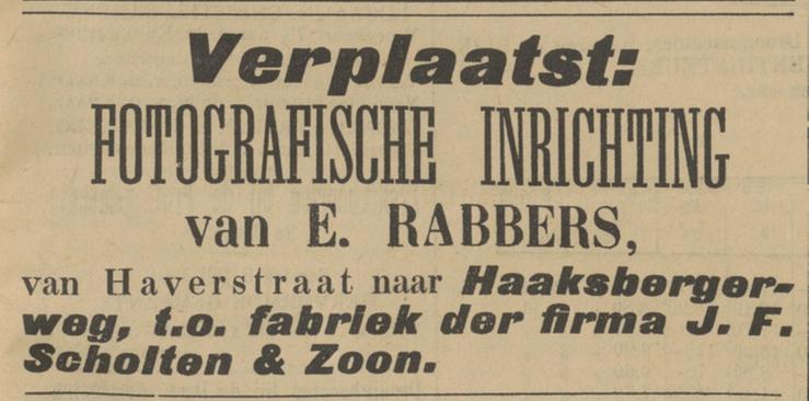 Haaksbergerweg Fotografische Inrichting E. Rabbers advertentie Tubantia 2-7-1904.jpg