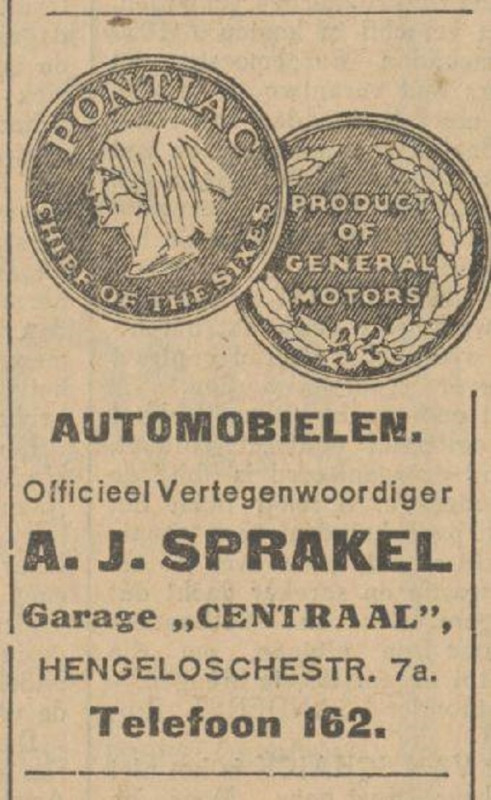 Hengelosestraat 7a garage Centraal A.J. Sprakel advertentie Tubantia 24-12-1928.jpg