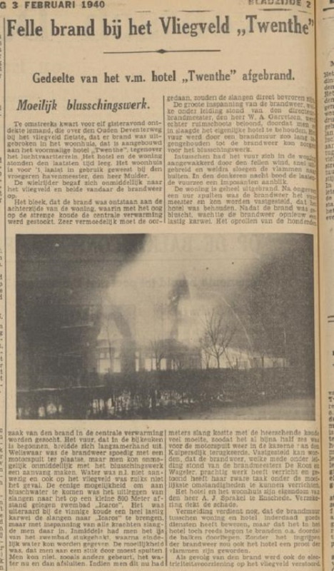 Oude Deventerweg 82 brand hotel cafe restaurant Twenthe van A.J. Sprakel krantenbericht Tubantia 3-2-1940.jpg