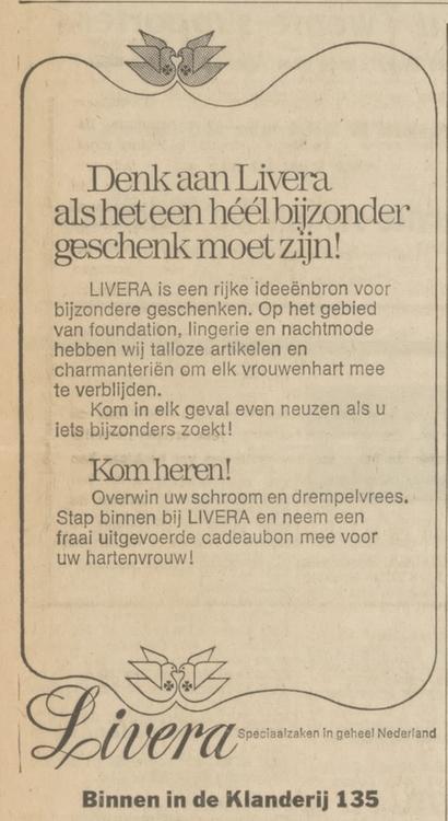 Klanderij 135 Livera advertentie Tubantia 30-11-1971.jpg