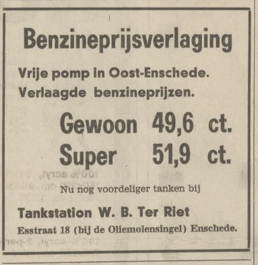 Esstraat 18 Tankstation W.B. Ter Riet advertentie Tubantia 16-5-1968.jpg