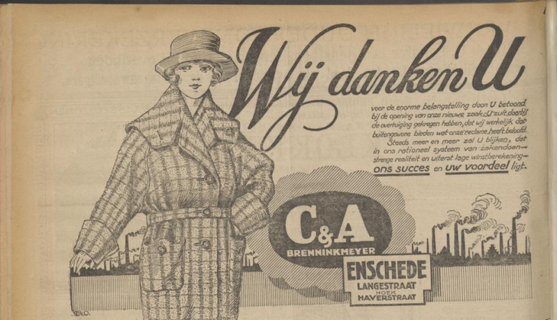 Langestraat 14 hoek Haverstraat opening winkel C&A Brenninkmeijer advertentie Tubantia 9-10-1920.jpg