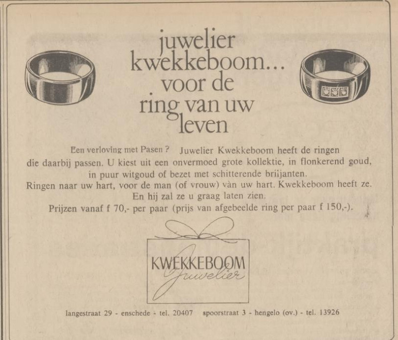 Langestraat 29 Juwelier Kwekkeboom advertentie Tubantia 18-3-1966.jpg