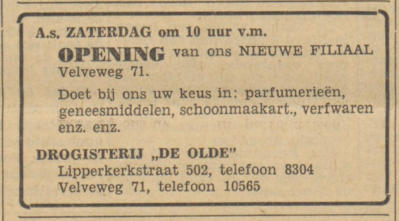 Lipperkerkstraat 502 Drogisterij De Olde advertentie Tubantia 22-6-1956.jpg