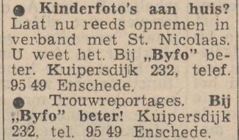 Kuipersdijk 232 Byfo fotografie advertentie Tubantia 1-11-1962.jpg