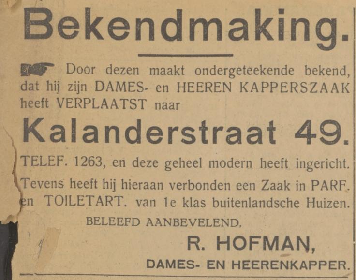Kalanderstraat 49 R. Hofman advertentie Tubantia 2-7-1928.jpg