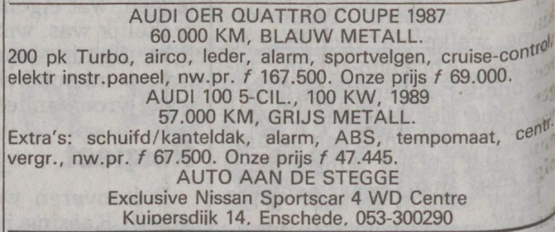 Kuipersdijk 14 garage Aan de Stegge advertentie e Telegraaf 27-10-1990.jpg