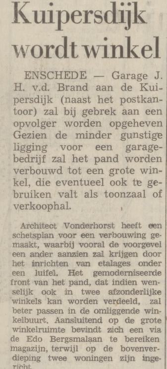 Kuipersdijk 14 garage J.H. v.d. Brand krantenbericht Tubantia 25-9-1974.jpg