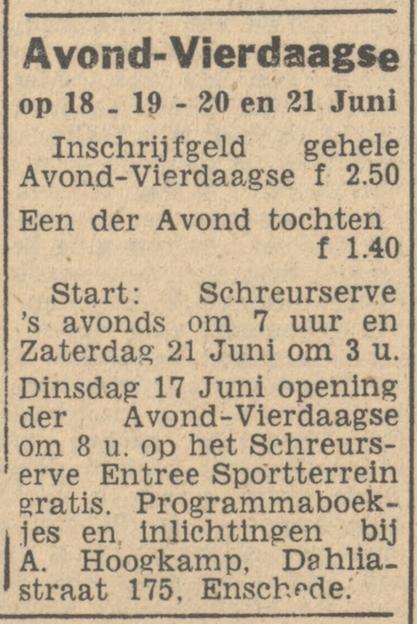Avondvierdaagse 1947 Schreurserve Sportterrein 18-21 juni 1947.jpg