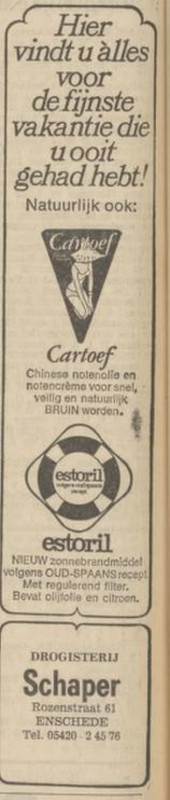 Rozenstraat 61 Drogisterij Schaper advertentie Tubantia 30-7-1972.jpg