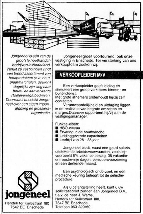 Hendrik ter Kuilestraat 180 houthandel Jongeneel advertentie De Telegraaf 24-1-1987.jpg