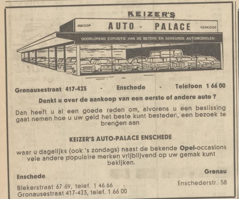 Gronausestraat 417-423 Keizer´s Autopalace advertentie Tubantia 17-5-1968.jpg