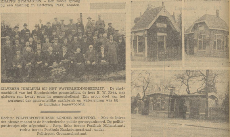 Hengelosestraat 41 hoek Molenstraat Haaksbergerstraat Gronausestraat politieposthuisjes krantenfoto Tubantia 2-4-1935.jpg