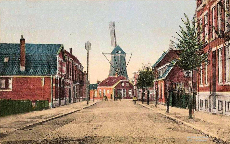 Brinkstraat 78-82 met De Rietmolen of Heusinkveldmolen 1925.jpg