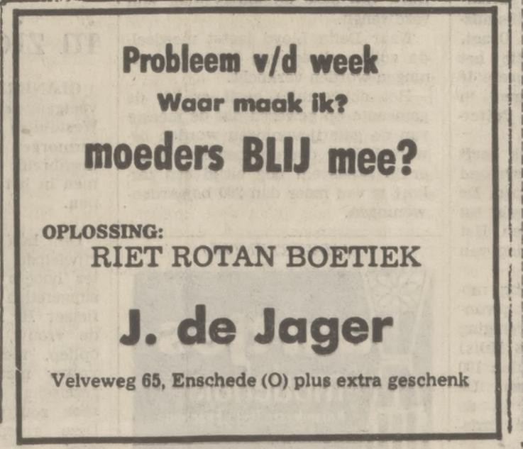 Velveweg 65 Riet Rotan Boetiek J. de Jager advertentie Tubantia 8-5-1975.jpg