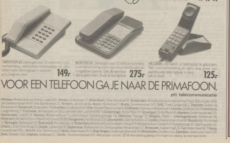 Van Loenshof 166 winkelcentrum de Zuidmolen Primafoon advertentie Algemeen Dagblad 30-3-1988.jpg
