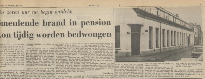 Hoge Bothofstraat 158 pension Leuverink krantenbericht Tubantia 29-2-1972.jpg