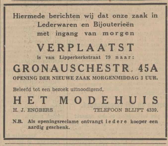 Lipperkerkstraat 79 H.J. Engbers Het Modehuis advertentie Tubantia 26-3-1936.jpg