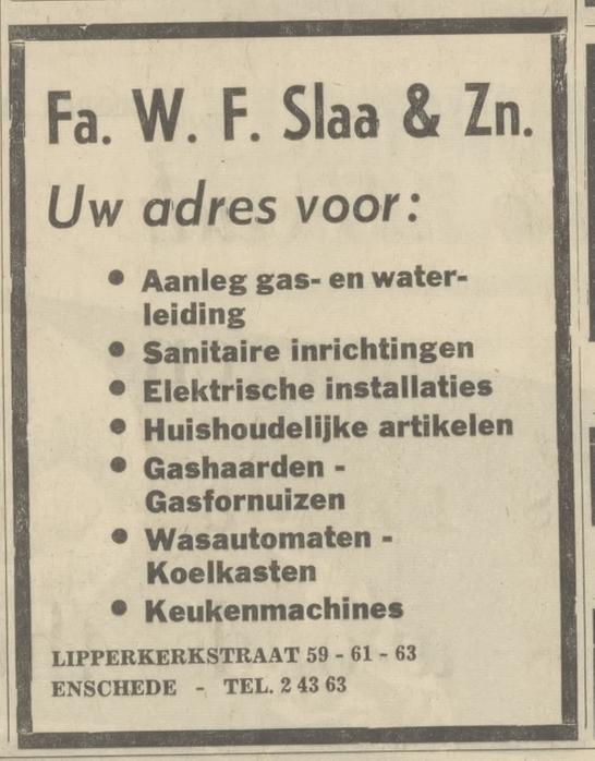 Lipperkerkstraat 59-61-63 Fa. W.F. Slaa & Zn advertentie Tubantia 13-8-1968.jpg