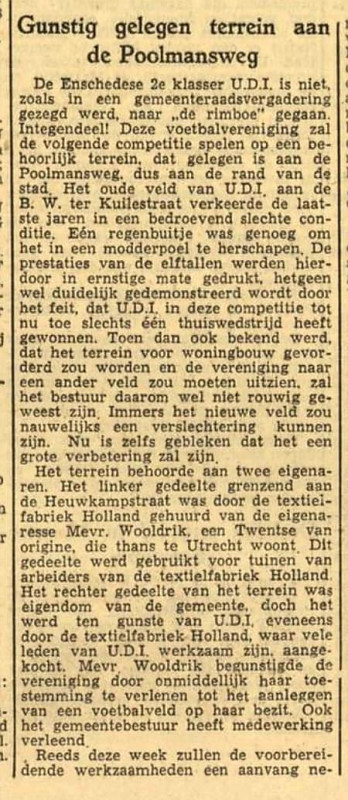 Poolmansweg voetbalveld UDI krantenbericht Tubantia 21-3-1951.jpg