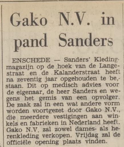 Kalanderstraat 2 Gako krantenbericht Tubantia 9-9-1968.jpg