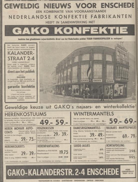 Kalanderstraat 2-4 Gako Konfektie advertentie Tubantia 13-9-1968.jpg