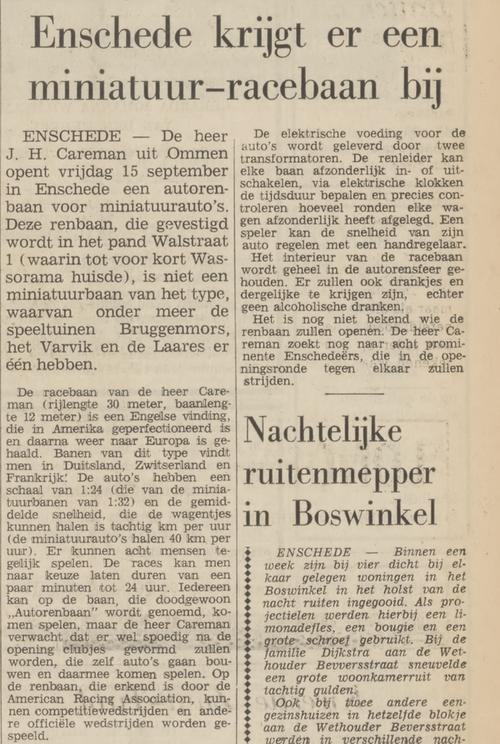 Walstraat 1 Autorenbaan voor miniatuurauto;s krantenbericht Tubantia 29-8-1967.jpg