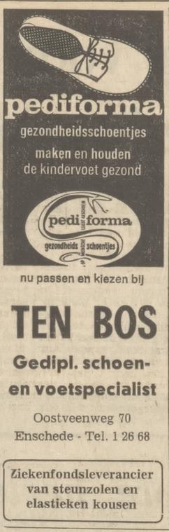 Oostveenweg 70 schoenenzaak Ten Bos advertentie Tubantia 9-9-1970.jpg