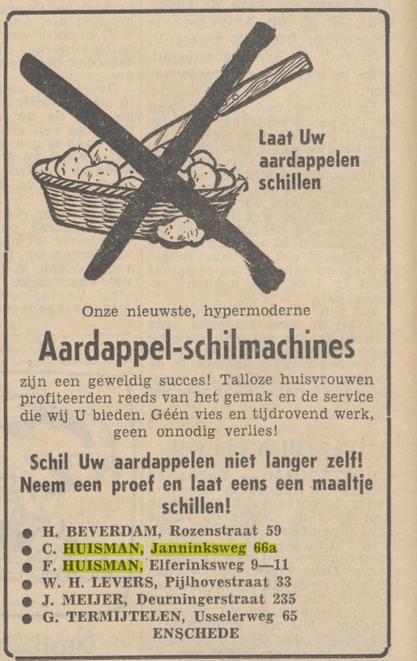 Janninksweg 66a groente- en fruit J. Huisman advertentie Tubantia 3-9-1959.jpg