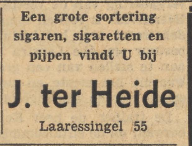 Laaressingel 55 tabakszaak J. ter Heide advertentie Tubantia 22-7-1954.jpg