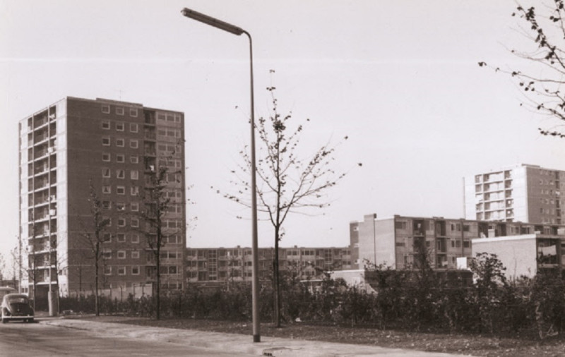 Dr. van Damstraat  Flatwoningen en torenflats in Mekkelholt gezien vanuit zuidoostelijke richting.jpg