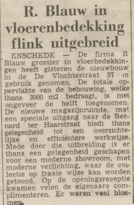 De Vluchtestraat 37 R. Blauw vloerbedekking krantenbericht Tubantia 17-2-1970.jpg
