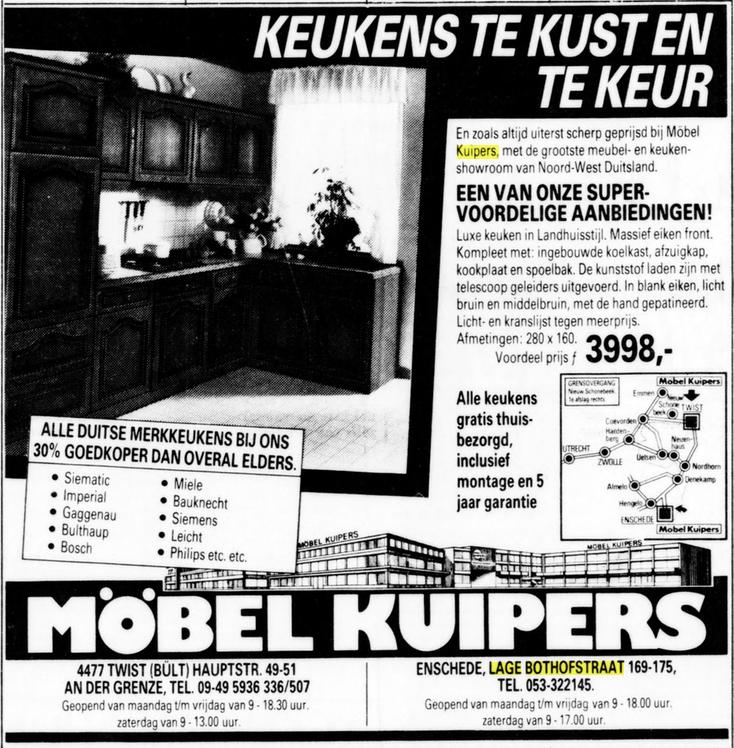 Lage Bothofstraat 175 meubel Kuipers advertentie De Telegraaf 24-12-1985.jpg