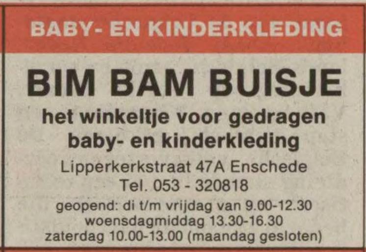 Lipperkerkstraat 47A baby- en kinderkleding Bim Bam Buisje advertentie Nederlands dagblad  gereformeerd gezinsblad 13-7-1993.jpg