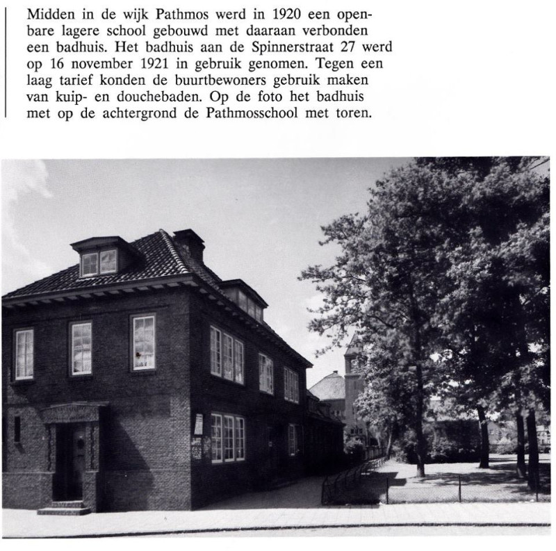 Spinnerstraat 27 badhuis en Pathmosschool 1950.jpg