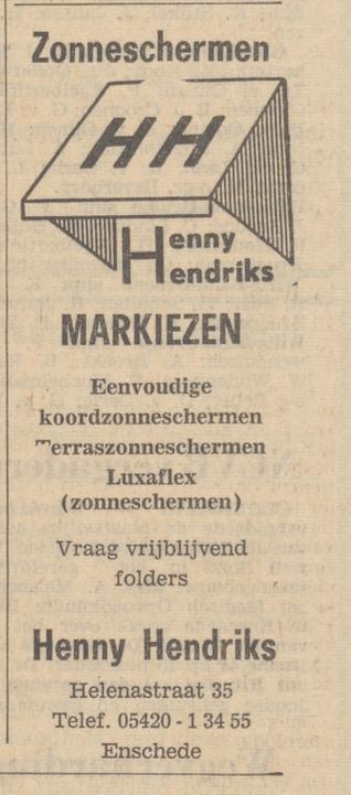 Helenastraat 35 Henny Hendriks zonneschermen advertentie Tubantia 6-10-1965.jpg
