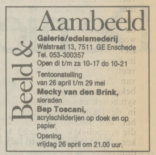 Walstraat 13 Galerie edelsmederij Beeld & Aambeeld advertentie 26-4-1985.jpg