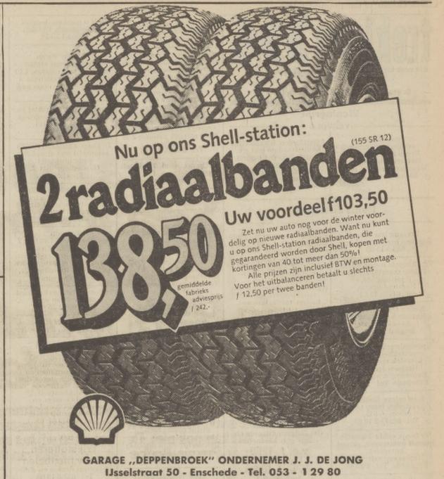 IJsselstraat 50 Garage Deppenbroek J.J. de Jong advertentie Tubantia 12-9-1974.jpg