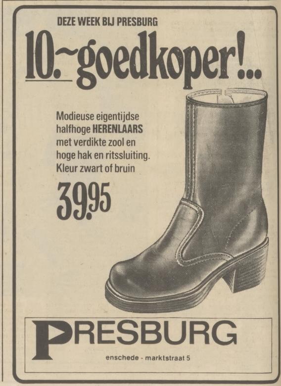 Marktstraat 5 schoenenzaak Presburg advertentie Tubantia 5-10-1973.jpg