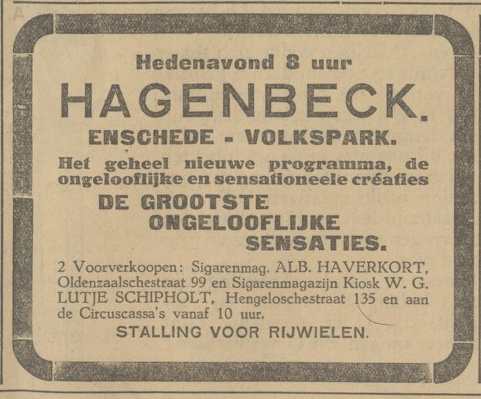 Hengelosestraat 135 sigarenmagazijn kiosk W.G. Lutje Schipholt advertentie Tubantia 20-9-1927.jpg
