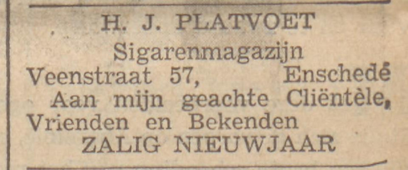 Veenstraat 57 sigarenmagazijn H.J. Platvoet advertentie De Volkskrant 31-12-1935.jpg