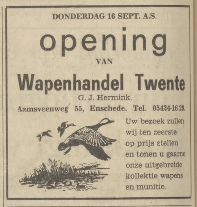 Aamsveenweg 55 wapenhandel Twente G.J. Hermink advertentie Tubantia 15-9-1971.jpg