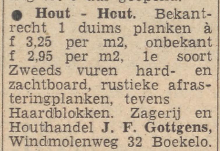 Windmolenweg 32 Boekelo zagerij en houthandel J.F. Gottgens advertentie Tubantia 22-12-1962.jpg