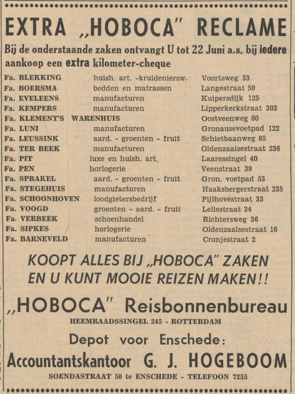 Soendastraat 50 Accountantskantoor G.J. Hogeboom advertentie Tubantia 11-6-1955.jpg