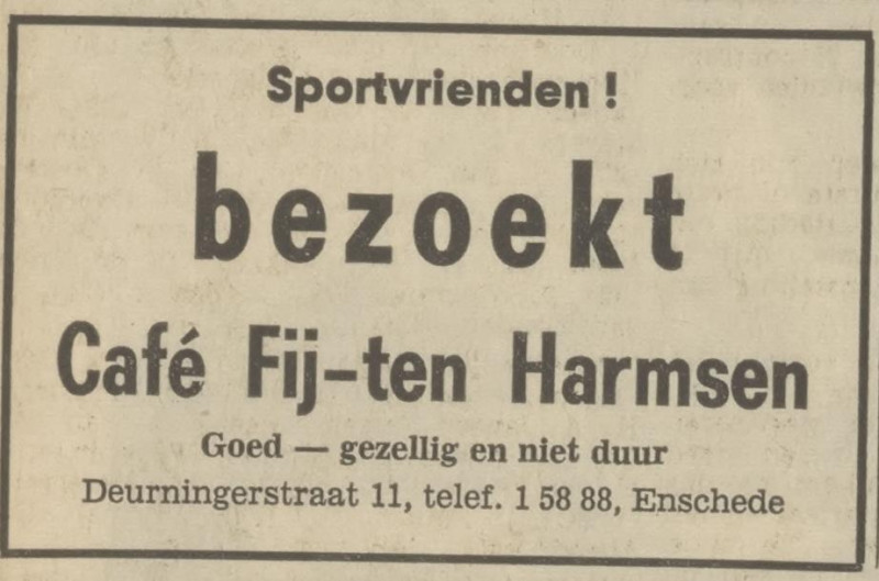 Deurningerstraat 11 cafe Fij advertentie Tubantia 10-8-1971.jpg