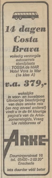Deurningerstraat 16 reisbureau Arke advertentie Tubantia 12-4-1969.jpg