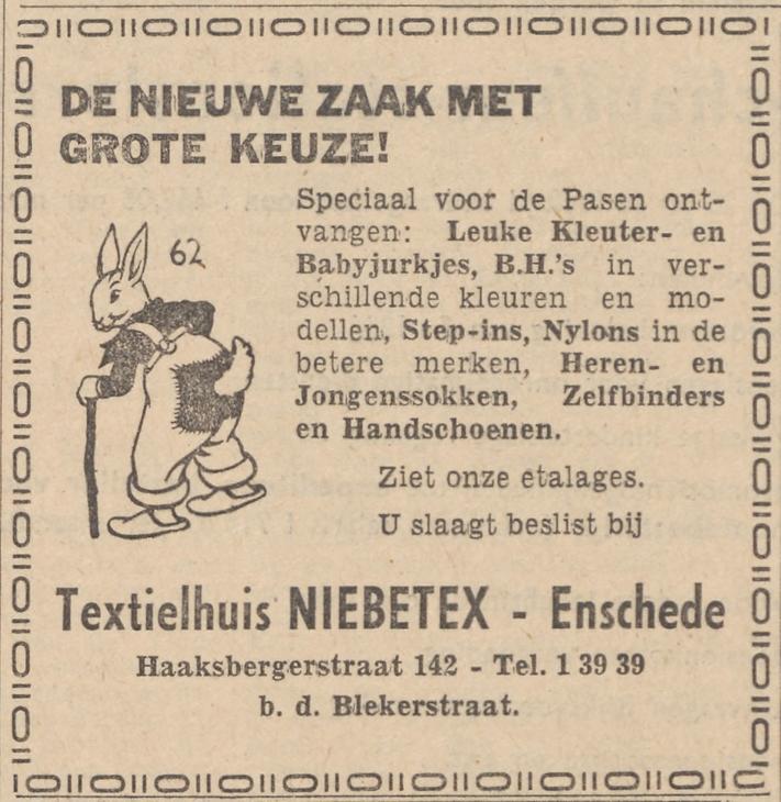Haaksbergerstraat 142 Textielhuis Niebetex advertentie Tubantia 6-4-1963.jpg