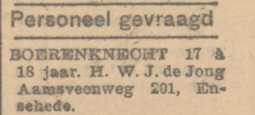 Aamsveenweg 201 H.W.J. de Jong advertentie Twentsche Courant 11-5-1945.jpg