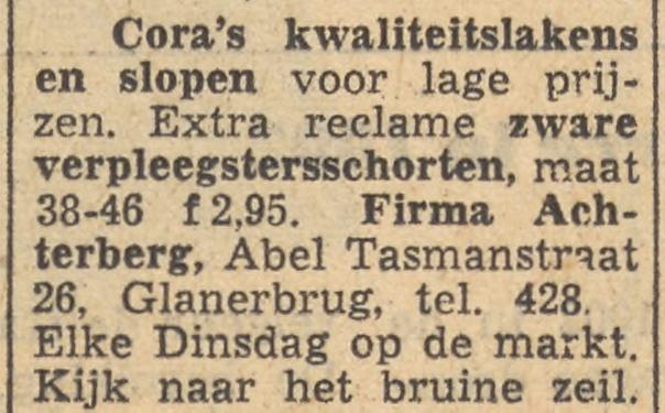 Abel Tasmanstraat 26 Glanerbrug Fa. Achterberg advertentie Tubantia 13-11-1954.jpg